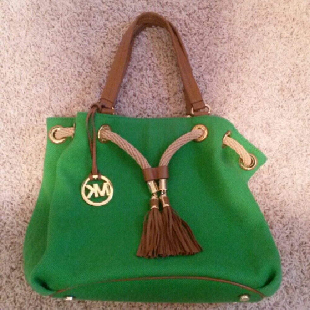 COPY - EUC Michael Kors Palm Green Marina Canvas …